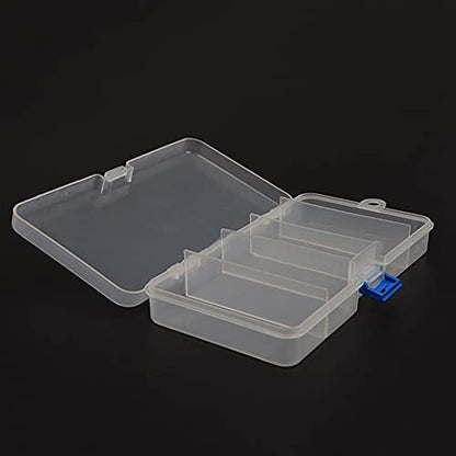 5 Compartment Fly Lure Box-Fishing Tackle Storage Case for Spoons Hooks Baits-Plastic Lure Container with Secure Closure