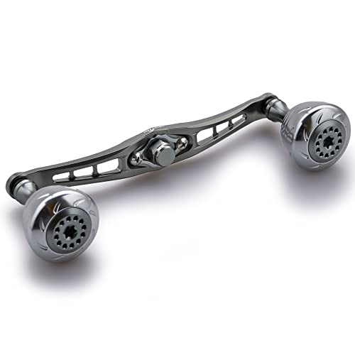 HEIGHTEN 120mm Fishing Reel Handle for Shimano Daiwa Abu Garcia Penn Kastking Lew's Baitcasting Reel Power Crank Accessory (120mm Handle 30mm Knob - All Silver) (0124) - color: 120mm Handle 30mm Knob - All Silver