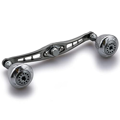 HEIGHTEN 120mm Fishing Reel Handle for Shimano Daiwa Abu Garcia Penn Kastking Lew's Baitcasting Reel Power Crank Accessory (120mm Handle 30mm Knob - All Silver) (0124) - color: 120mm Handle 30mm Knob - All Silver