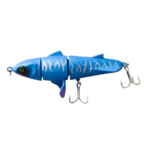 Fishing Lures for Trout Bass Multi Jointed Swimbaits 3D Bionic Fish Eye Swimming Lures Lifelike Hard Bait for Freshwater Saltwater - color: Blue