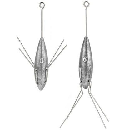 Dr.Fish 5 Pack Sputnik Sinker Spider Sinker 2oz-10oz Surf Fishing Lead Weight Pyramid Saltwater Beach Casting Sea Fishing - size: 3oz-2 Pack