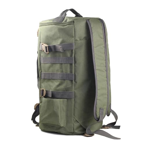 HURRISE Fishing Tackle Bag, Multifunctional Large Capacity Fishing Backpack Outdoor Travel Camping Fishing Rod Reel Tackle Bag Shoulder Bag Luggage Bag (Army green) - color: Army Green