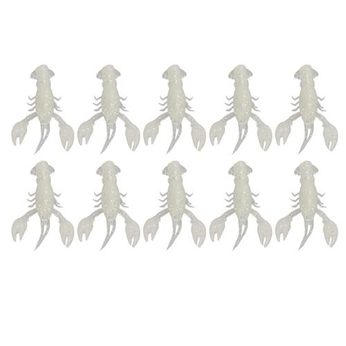 HERCHR Soft Fishing Lure Crawfish Bait Shrimp Lobster Claw Artificial Lure 10pcs Soft Lure Baits - color: LUMINOUS
