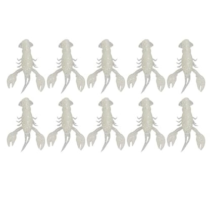 HERCHR Soft Fishing Lure Crawfish Bait Shrimp Lobster Claw Artificial Lure 10pcs Soft Lure Baits - color: LUMINOUS