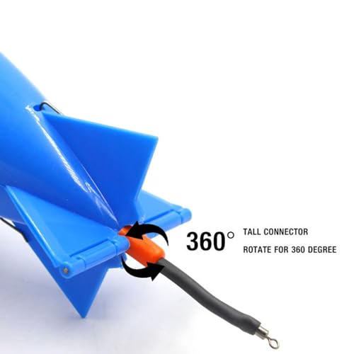 Rocket Bait Feeder - Lightweight Fishing Bait Feeder, Carp Fishing Feeder with Rocket Shape | Carp Fishing Tackle, Fishing Lure, Fishing Bait Cage Float Thrower Suitable for Swimbait Swimming Lures - color: Blue