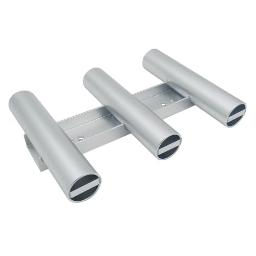 ISURE MARINE Aluminum Fishing Boat Rod Holder, 3 Link Tube Aluminum Rod Rack, Wall-Mounted Fishing Rod Holders ,Tubes Linked Fishing Rod Rack for Garage Boats & Yacht