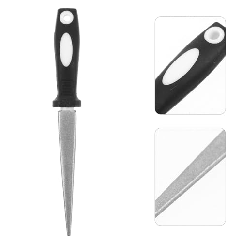 Cabilock Fishhook Sharpening Tool Portable Half-Round Abrasive File with Marble Handle, Fishing Hook Sharpener for Camping and Outdoor Use