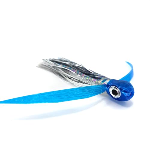 Saltwater Big Game Fishing Lure, for Offshore trolling (FlyBoy) - color: Holographic Silver Fish Double Flash