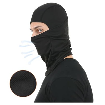 4 Pieces Balaclava Mask Sun Protection Hood Face Cover Full Head Mask for Men and Women for Hunting Fishing Skiing - color: Black