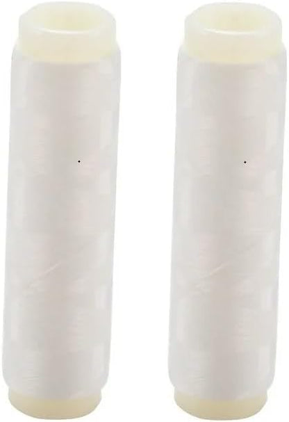 2Pcs White Fishing Thread,Bait Thread,Nylon Elastic Invisible Magic Fishing Line 0.1/0.2 mm Stretchy Fishing Line Length 656 Feet Per Spool Clear Fishings String,Monofilament Line Fishing