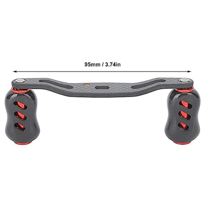 Haofy Fishing Reel Handle, Bait Casting Reel Rocker Arm Carbon Fiber 95mm Universal Interface for Replacement - color: Red