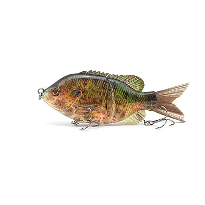 5.9in Multi Jointed Swimbait Fishing Lures Bait,2 Segment Big Giant Sinking Fishing Bass Lures,Crankbaits Swimbaits with Treble Hook - color: 5.9in,1.94oz-Color C