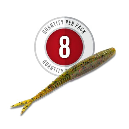 Strike King Mach Skooler Fishing Lure, Soft Plastic Jerkbait, Heavily Salted, Sleek Design, Erratic Action - color: Watermelon Red Flake, size: 5"