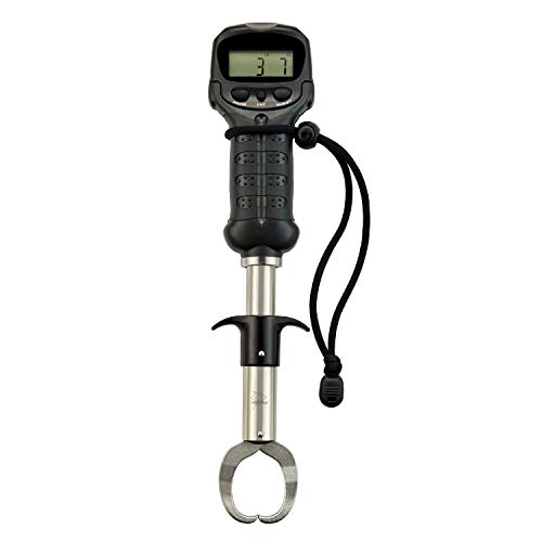 Piscifun Fish Gripper with Digital Fish Scale, Memory Function Fishing Scale, Save Up to Most 10 Set of Weight, Saltwater-Resistant, Portable Stainless Steel Fish Lip Gripper, Fishing Gear Gift - color: Black