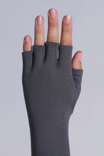 Coolibar Long Fingerless UV Sun Gloves - UPF 50+ Sun Protection - Perpetua - color: Charcoal, size: X-Large