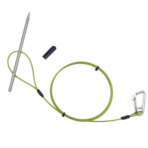 Fish Holder for Caught Fish - Heavy Duty Rope Clip, Metal Carabiner Chain, Secure Lock Stringer Tool | Durable Fishing Gear for Kayaking Diving Boating Lakes Rivers Ponds Streams Anglers Trips - color: Rope Length 120cm