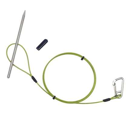 Fish Holder for Caught Fish - Heavy Duty Rope Clip, Metal Carabiner Chain, Secure Lock Stringer Tool | Durable Fishing Gear for Kayaking Diving Boating Lakes Rivers Ponds Streams Anglers Trips - color: Rope Length 120cm