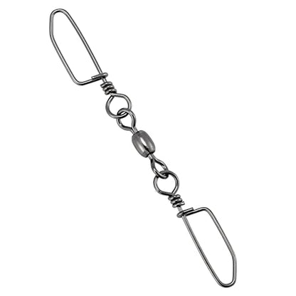 Dr.Fish 20 Pack Double Snap Swivels, High Strength Crane Barrel Swivels Coastlock Snaps Stainless Rust Resistant Saltwater Connector Trolling Planer Board Line Release Clips - size: #1/0*#4(Snap)-121LB