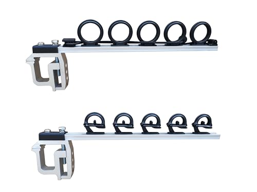 Brocraft Aluminum Truck Bed Fishing Rod Holder ¨C Clamp-On Rod Holder & Rod Carrier for Pickup Truck - style: Truck Bed Rod Storage System - 5 Rods