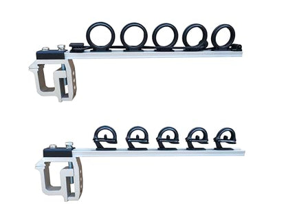 Brocraft Aluminum Truck Bed Fishing Rod Holder ¨C Clamp-On Rod Holder & Rod Carrier for Pickup Truck - style: Truck Bed Rod Storage System - 5 Rods