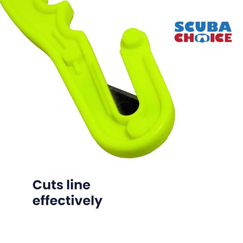 Scuba Choice Diving Line Cutter – 8" Safety Design, Firm Grip Handle, 2 Extra Blades, Waterproof, Compact Tool for Fishing, Spearfishing, Underwater Emergencies