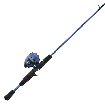 Zebco Slingshot Spincast Reel and Fishing Rod Combo, 2-Piece Fishing Pole, Right-Hand Retrieve, Pre-Spooled with 10-Pound Zebco Line - color: Blue
