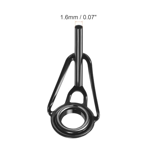 PATIKIL Tube Dia Fishing Rod Tips Repair Kit, Stainless Steel Black Guide Ring for Fishing - size: 1.6mm