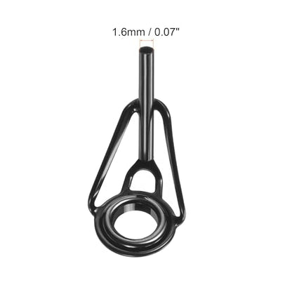 PATIKIL Tube Dia Fishing Rod Tips Repair Kit, Stainless Steel Black Guide Ring for Fishing - size: 1.6mm