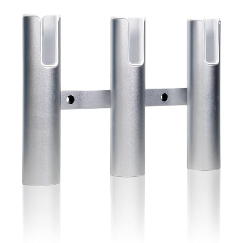 Aluminium Fishing Rod Holders for Boat, Wall-Mounted Fishing Pole Roof Rod Rack,Surf Fishing Rod Holder for Truck, Boats & Yacht - color: 3 Tubes Sliver