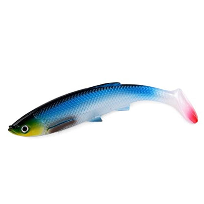 ZHENGYI 4pcs Paddle Tail 14.5g 120mm Fishing Soft Lures 3D Eyes T Tail Artificial Bait Plastic Pike Fishing Lures - color: D