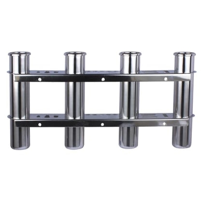 Wall Mounted Fishing Rod Holder for Boat, Stainless Steel 4 Tubes Linked Vertical Fishing Rod Rack for Marine Boat,Fishing Boat, Truck