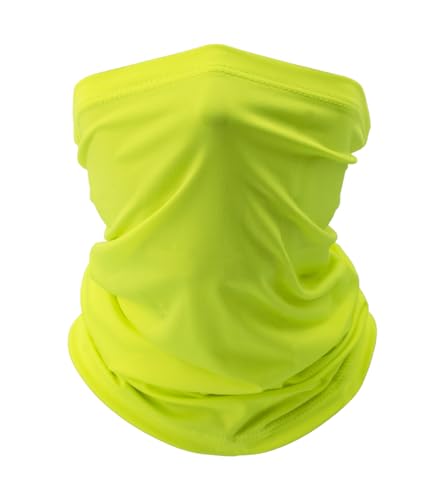 Fishing Neck Gaiter, Sun Protection Face Mask, Cooling Neck Shield Scarf Cycling Balaclava Bandana for Men and Women - color: Neon Yellow
