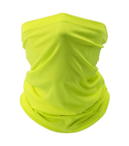 Fishing Neck Gaiter, Sun Protection Face Mask, Cooling Neck Shield Scarf Cycling Balaclava Bandana for Men and Women - color: Neon Yellow