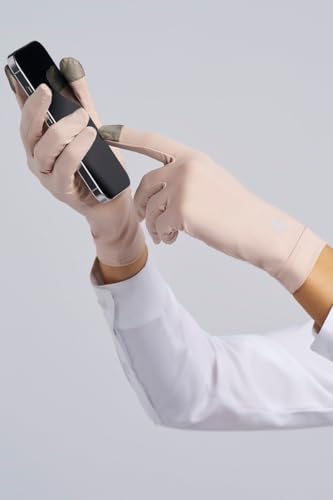 Coolibar Full Finger UV Sun Gloves - UPF 50+ Sun Protection - Gannett - color: Beige, size: Medium