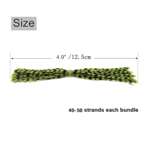 Silicone Jig Skirts Material Squid Rubber Jig Head Lures Spinnerbaits Buzzbaits Fly Fishing Material Crystal Flash bass jig Skirts Replacement Fishing DIY Accessory - color: 20 Bundles-B