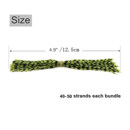 Silicone Jig Skirts Material Squid Rubber Jig Head Lures Spinnerbaits Buzzbaits Fly Fishing Material Crystal Flash bass jig Skirts Replacement Fishing DIY Accessory - color: 20 Bundles-B