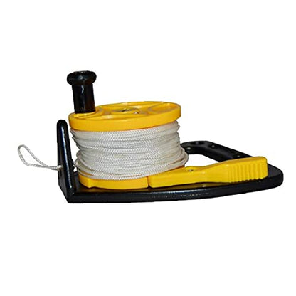 NIDONE Fishing Line Winder Spooler Fishing Line Fishing Line Spooler Machine Dive Reel with Thumb Stopper High Visibility 150ft White Line Multi Purpose for Cave and Wreck Exploration
