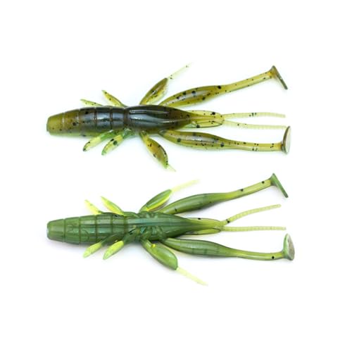 8 PCS Soft Crawfish Lures Fishing Craw Baits Artificial Lures Baits Swimbait for Carp Bass Crawfish Lure Artificial Swimbait Outdoor - color: light green 6