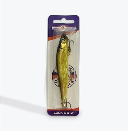 Luck E Strike STX Jerkbait, 4.5 Inch Suspending Hydrodynamic Fishing Lure, Made in The USA - color: Deadly Black