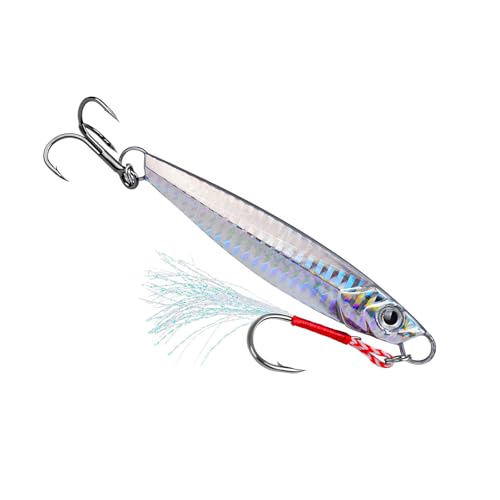 Treble Hook Fast Sinking Jigging Baits Jigs Lure 13g/30g/60g Hard Metal Jigging Spoon Lures Saltwater Fishing Lure - color: ColorE 30G