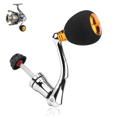 Socobeta Fishing Spinning Reels Replacement Grip, Metal EVA Handle Fishing Spinning Reel Handle Professional for Replacement (4000 5000 6000 Large Size)