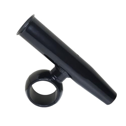 T-Top Rod Holder Aluminum Single clamp on fit 2.5",2.375",2.25",2" inch Horizontal or Vertical Fishing Boat Tower/Leaning Post/Rail Raider - color: Black
