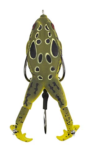 LUNKERHUNT - Frog Bait for Bass Fishing | Soft Hollow Body Weedless Frog for Bass Fishing and Trout | Weedless Realistic Bait Frog Lure, Freshwater with Sharp Hooks Lures and Double Propellers Feet - style: Cane