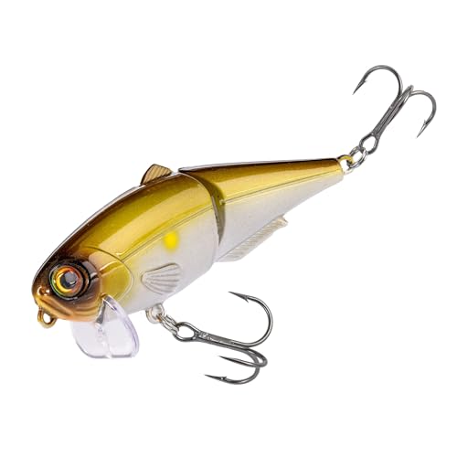 Strike King (HCWS2-355) Wake Shad Fishing Lure, Single Jointed Swimming Topwater Wakebait, 1-Ounce, Size 2 Treble Hooks, Mirage Ayu
