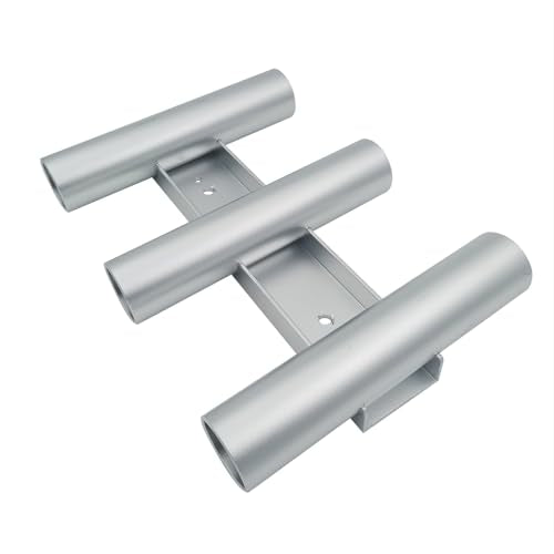 ISURE MARINE Aluminum Fishing Boat Rod Holder, 3 Link Tube Aluminum Rod Rack, Wall-Mounted Fishing Rod Holders ,Tubes Linked Fishing Rod Rack for Garage Boats & Yacht