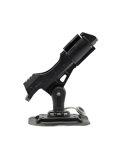 Extreme Max 3006.8618 Fishing Rod Holder with Easy-Install Universal Mounting Bracket for Inflatable Boat, Black