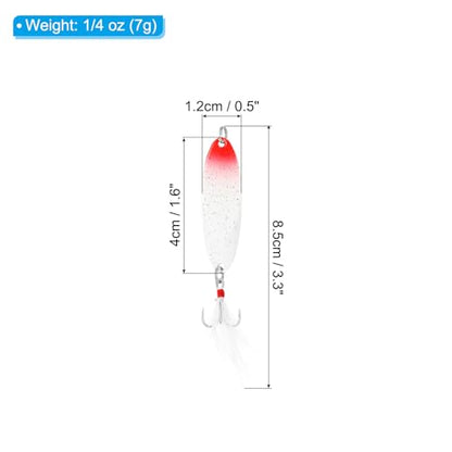 PATIKIL Fishing Spoons, Fishing Lures Casting Spoon Treble Hook Jigs Spinner Baits for Freshwater Saltwater - style: 1/4oz