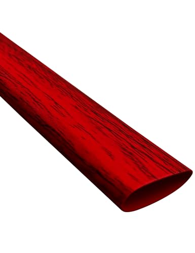 Accering Red Wood Grain Shrinking Heat Shrink Tubing for Fishing Rod Grip (φ30mm, L1.64ft, Red Wood Grain) - color: Red Wood Grain, size: φ30mm, L1.64 ft
