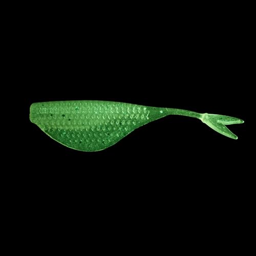 6th Sense – Clobber Minnow 2" – Soft Plastic Minnow – Crappie/Panfish Fishing – FFS Sonar Bait – (12 per Pack) Made in the USA - color: Algae Glow