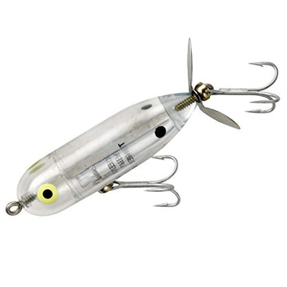 Heddon Torpedo Prop-Bait Topwater Fishing Lure with Spinner Action - color: Clear, size: 3/8 oz (2 1/2 Inch)